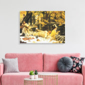 Holyday, de picknick van James Tissot, Victoriaans Canvas Afdruk (Insitu (Woonkamer))