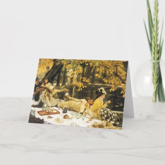 Holyday, de picknick van James Tissot, Victoriaans Feestdagen Kaart (Voorkant)