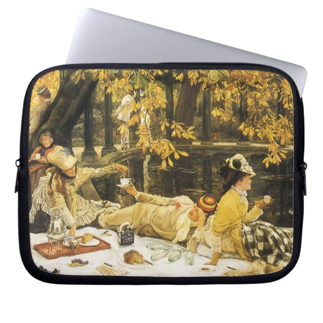 Holyday, de picknick van James Tissot, Victoriaans Laptop Sleeve (Voorkant)