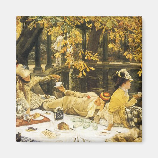Holyday, de picknick van James Tissot, Victoriaans Magneet (Voorkant)