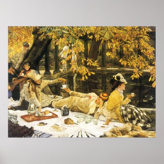 Holyday, de picknick van James Tissot, Victoriaans Poster (Voorkant)
