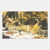 Holyday, de picknick van James Tissot, Victoriaans Rechthoekige Sticker (Voorkant)