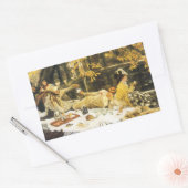 Holyday, de picknick van James Tissot, Victoriaans Rechthoekige Sticker (Envelop)