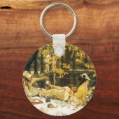 Holyday, de picknick van James Tissot, Victoriaans Sleutelhanger (Voorkant)