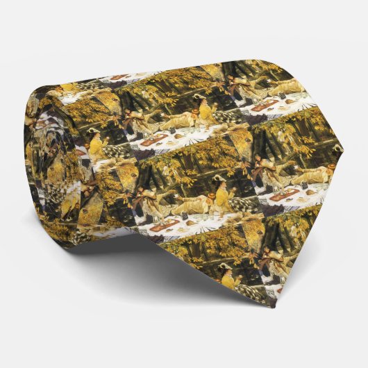 Holyday, de picknick van James Tissot, Victoriaans Stropdas (Opgerold)