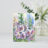 Holyhocks Briefkaart (Staand voorkant)