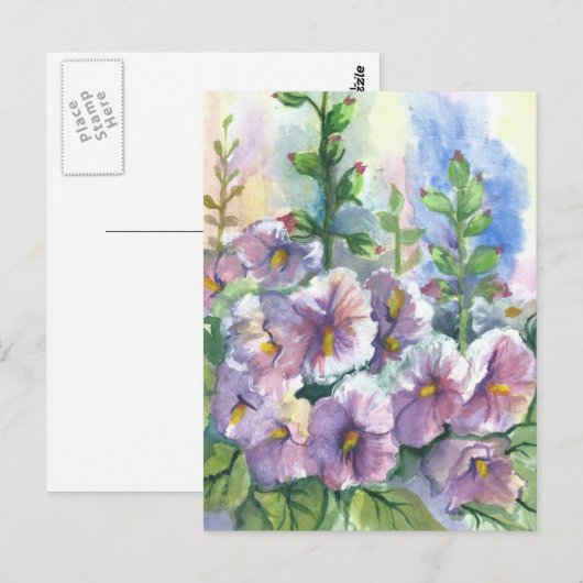 Holyhocks Briefkaart (Voorkant / Achterkant)