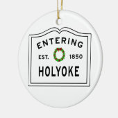 Holyoke, MA Holiday Wreath Metal Ornament (Links)