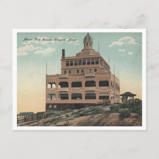 Holyoke MA, Mount Tom House, 1905 Briefkaart (Voorkant)