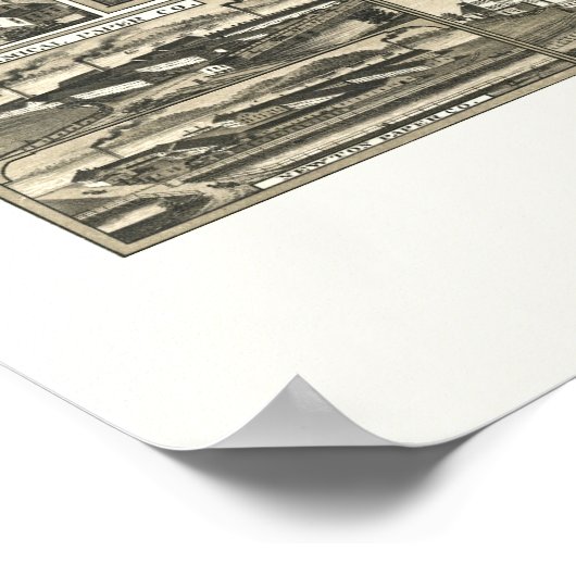 Holyoke, MA Panoramic Map - 1881 Poster (Hoek)