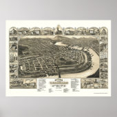 Holyoke, MA Panoramic Map - 1881 Poster (Voorkant)