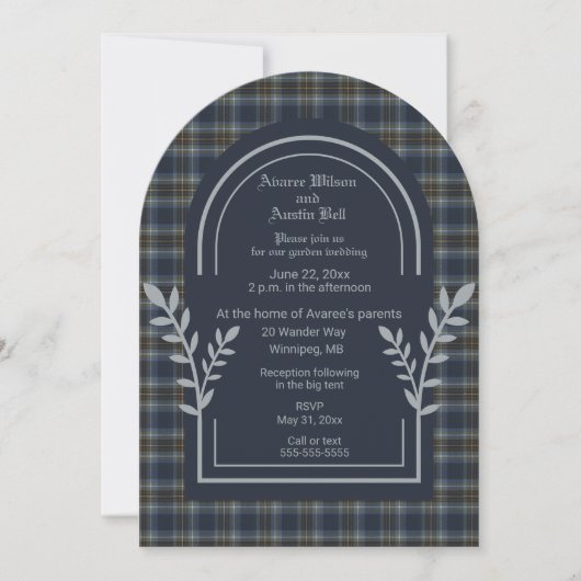 Holyrood Original Tartan Wedding Invitation Kaart (Voorkant)