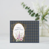 Holyrood Originele Schotse Tartan Pasen Bloem Feestdagenkaart (Staand voorkant)