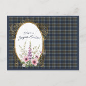 Holyrood Originele Schotse Tartan Pasen Bloem Feestdagenkaart (Voorkant)