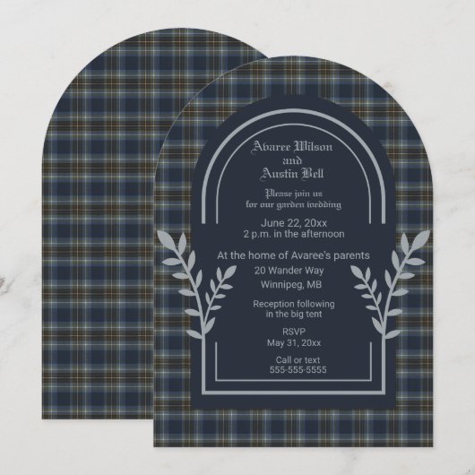 Holyrood Originele Tartan Trouw Uitnodiging (Voorkant / Achterkant)