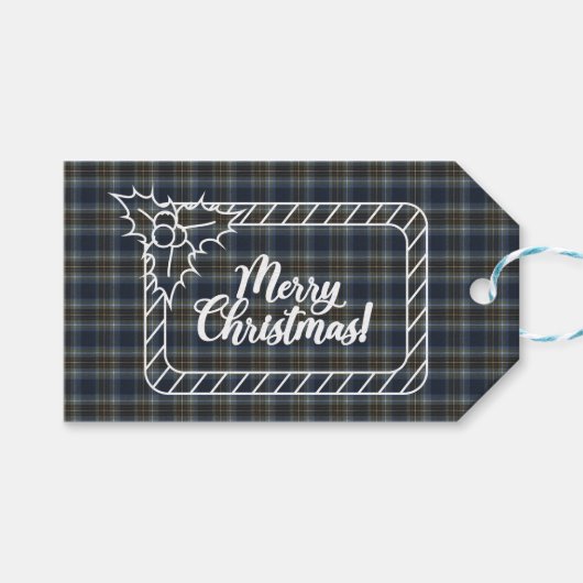 Holyrood Schotse Clan Tartan Cadeaulabel (Voorkant (Horizontaal))