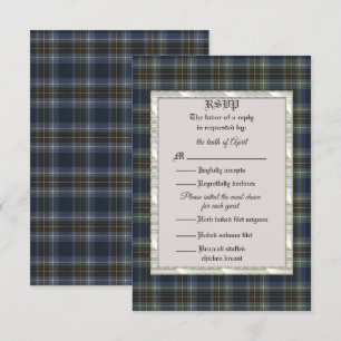 "Holyrood Scottish Tartan Response Kaart" RSVP Kaartje