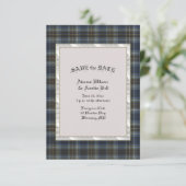 Holyrots Scottish Tartan met Pearl Lijst Save The Date (Staand voorkant)