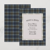 Holyrots Scottish Tartan met Pearl Lijst Save The Date (Voorkant / Achterkant)