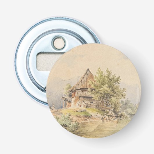 Holzhütte am See - Carl Lafite Button Flesopener (Voorkant)