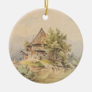 Holzhütte am See - Carl Lafite Keramisch Ornament