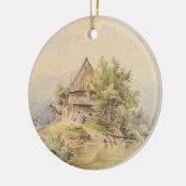 Holzhütte am See - Carl Lafite Keramisch Ornament (Links)