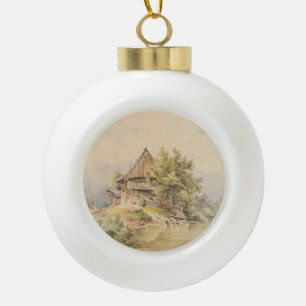 Holzhütte am See - Carl Lafite Keramische Bal Ornament