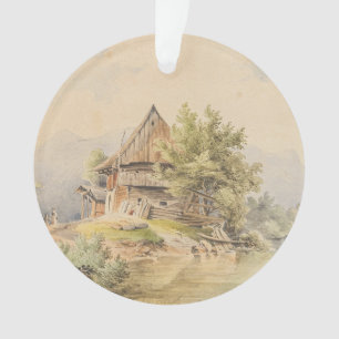 Holzhütte am See - Carl Lafite Ornament