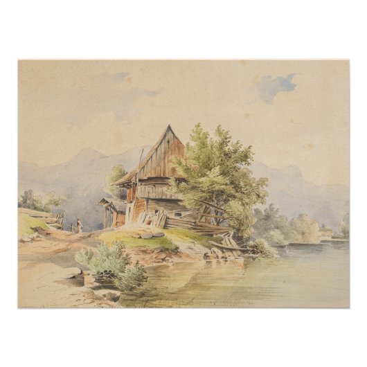 Holzhütte am See - Carl Lafite Perfect Poster (Voorkant)