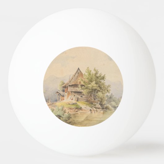 Holzhütte am See - Carl Lafite Pingpongbal (Voorkant)