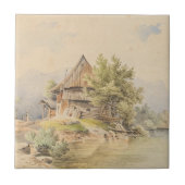 Holzhütte am See - Carl Lafite Tegeltje (Voorkant)