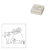 Holzstempel mit Katzencartoon „Katzensympathie" Rubberstempel (Gestempeld)