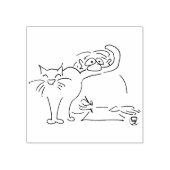 Holzstempel mit Katzencartoon „Katzensympathie" Rubberstempel (Afrduk)