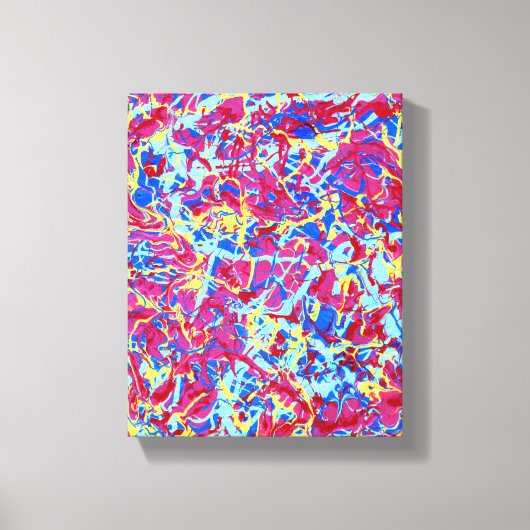 Homage à Pollock 1, levendige verfdruppelcanvas Canvas Afdruk (Voorkant)