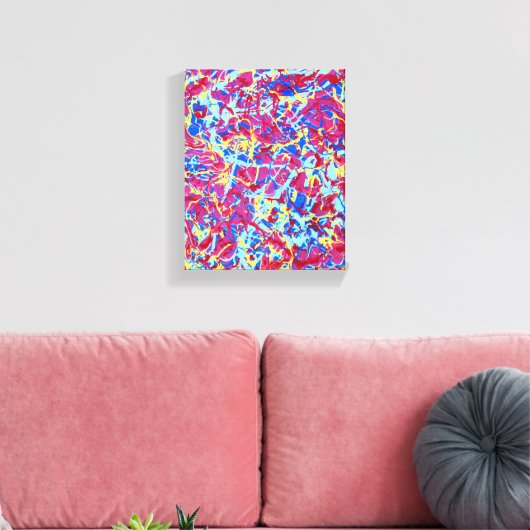 Homage à Pollock 1, levendige verfdruppelcanvas Canvas Afdruk (Insitu (Woonkamer))