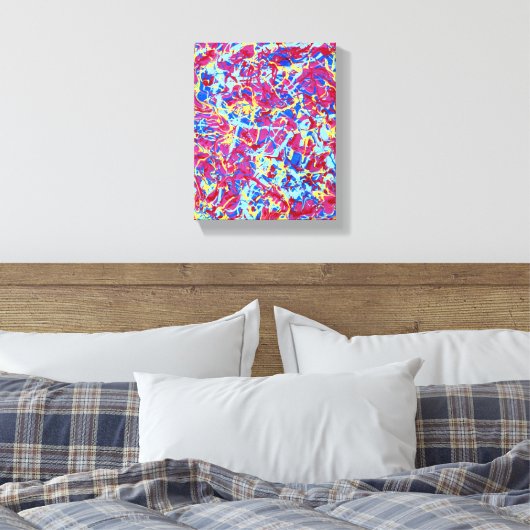 Homage à Pollock 1, levendige verfdruppelcanvas Canvas Afdruk (Insitu (Slaapkamer))