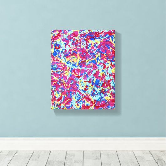 Homage à Pollock 1, levendige verfdruppelcanvas Canvas Afdruk (Insitu (Houten vloer))