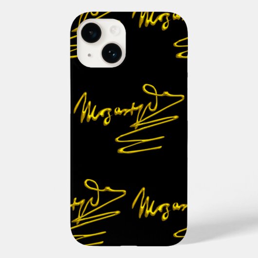 HOMAGE AAN MOZART 3D Gold Signature Composer Black Case-Mate iPhone Case (Achterkant)