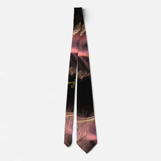 HOMAGE AAN MOZART/Antiek roze fractale cirkels, zw Stropdas (Achterkant)