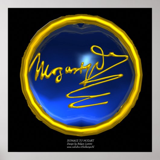 HOMAGE AAN MOZART, Blauwe Sapphire kolossale groot Poster (Voorkant)