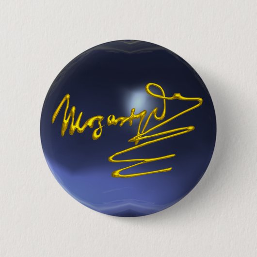 HOMAGE AAN MOZART, blauwe topaz Ronde Button 5,7 Cm (Voorkant)