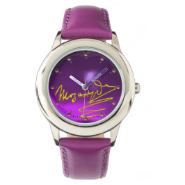 HOMAGE AAN MOZART-componist 3D Gold Signature Paar Horloge