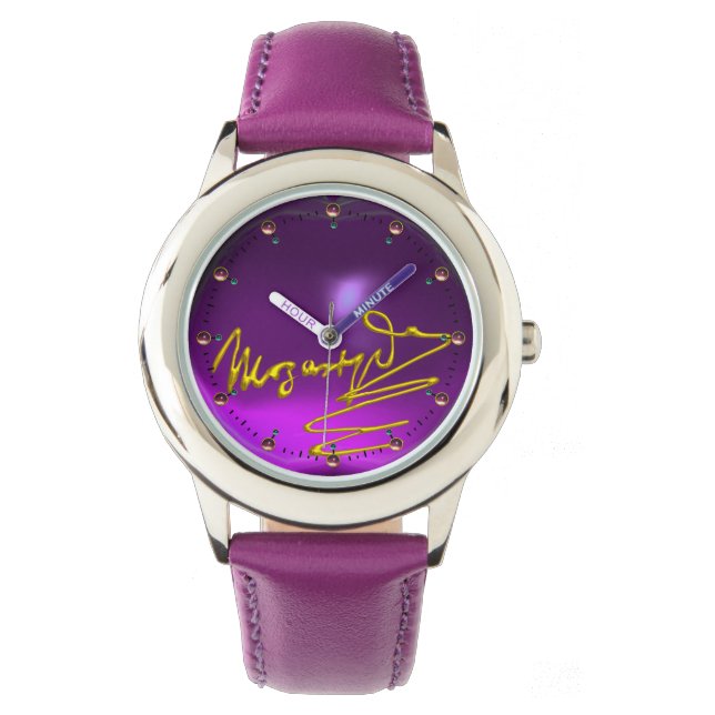 HOMAGE AAN MOZART-componist 3D Gold Signature Paar Horloge (Voorkant)