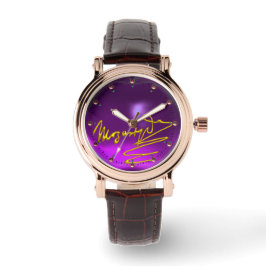 HOMAGE AAN MOZART-componist 3D Gold Signature Paar Horloge