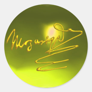 HOMAGE AAN MOZART, gele topaz Ronde Sticker
