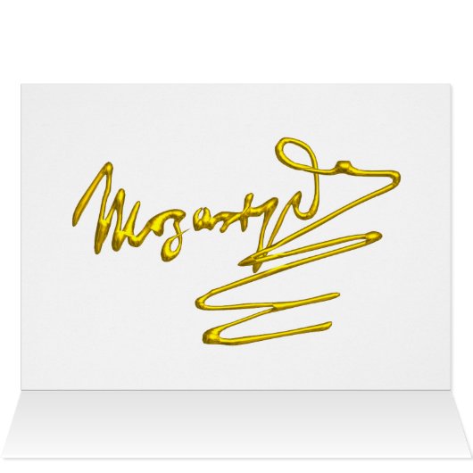 HOMAGE AAN MOZART Gold Handtekening Composer Green (Binnen Horizontaal (Boven))