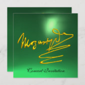 HOMAGE AAN MOZART Gold Handtekening Composer Green Kaart (Voorkant / Achterkant)