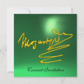 HOMAGE AAN MOZART Gold Handtekening Composer Green Kaart (Voorkant)