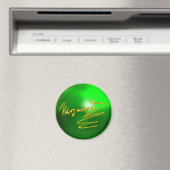 HOMAGE AAN MOZART Gold Handtekening Composer Green Magneet (Insitu (Vaatwasser))