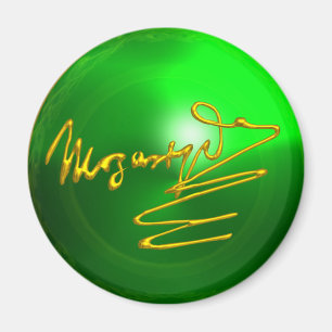 HOMAGE AAN MOZART Gold Handtekening Composer Green Magneet